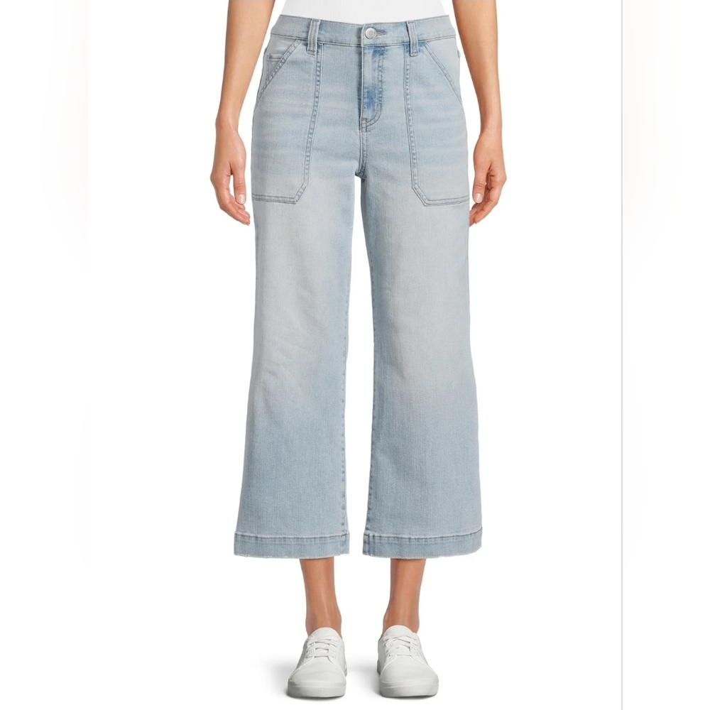 Time and Tru Cropped Wide-Leg Jeans Size 8